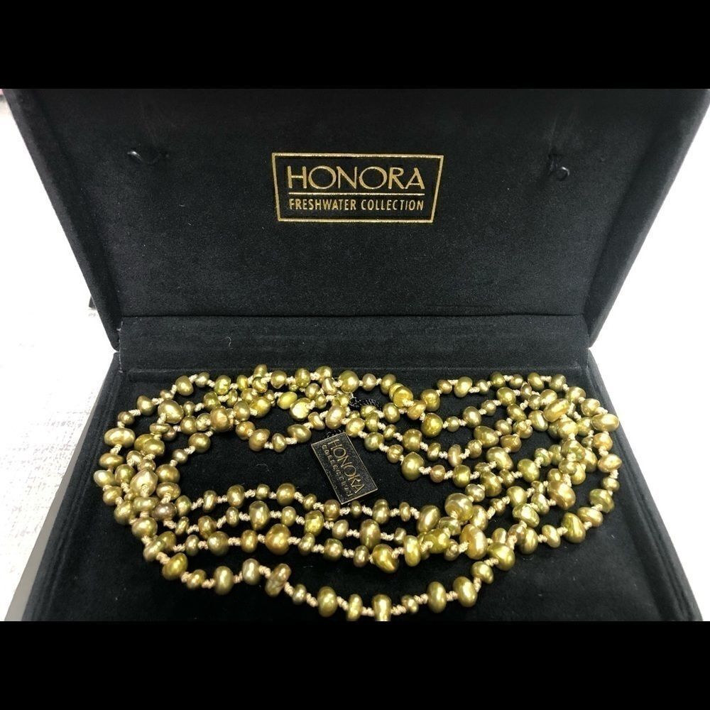 Honora Green Fresh Water Pearl Necklace  925 Ster